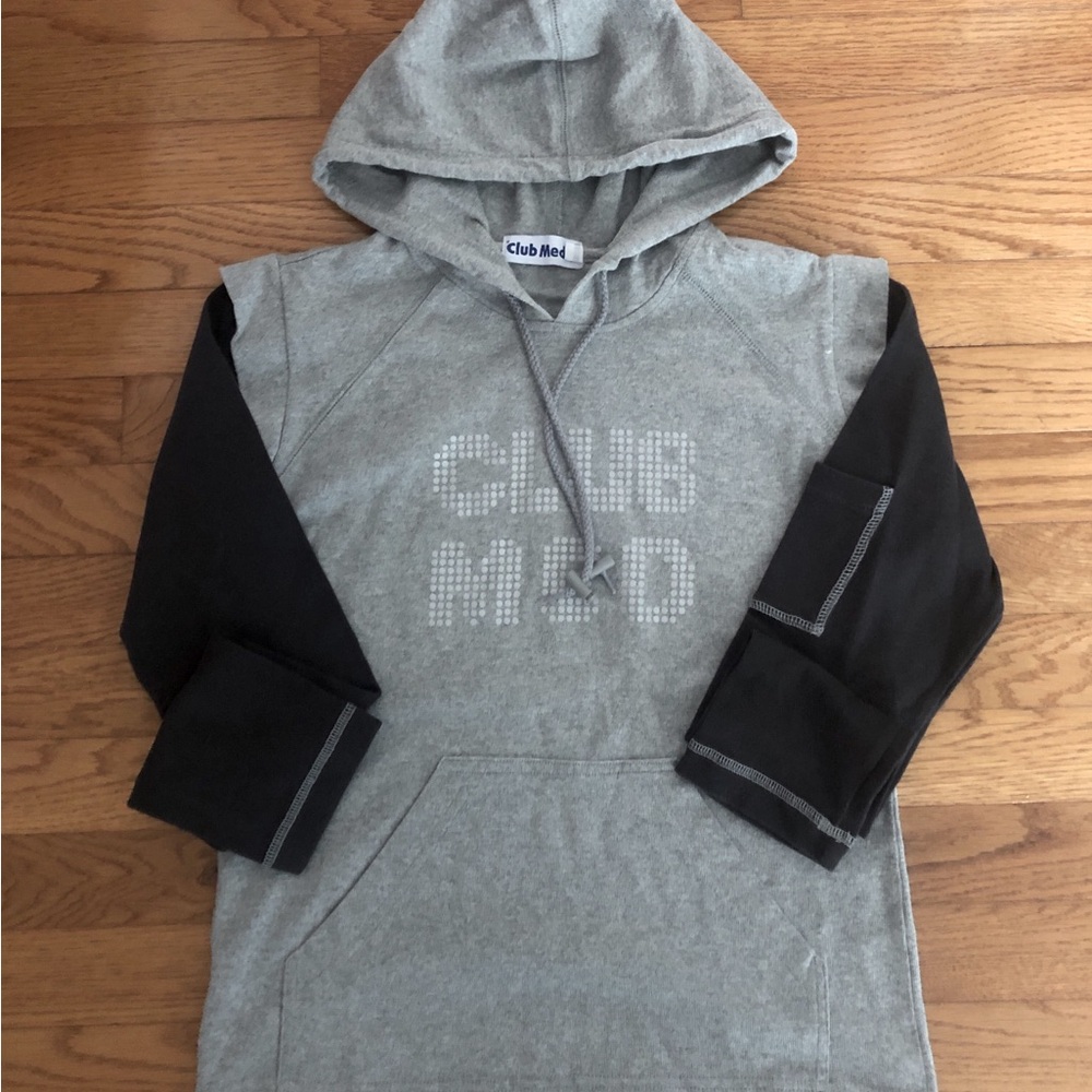 NWOT Club Grey & Navy 100% Cotton Medium  Hoody